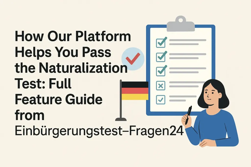 Einbürgerungstest Plattform mit allen Funktionen zur erfolgreichen Prüfungsvorbereitung