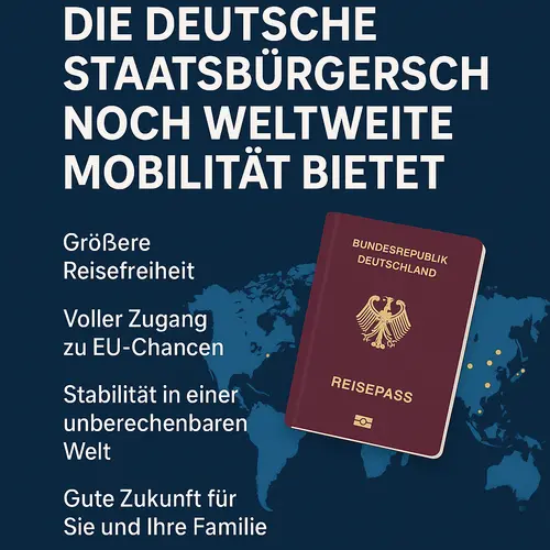 Deutscher Reisepass auf einer Weltkarte mit markierten Reisezielen